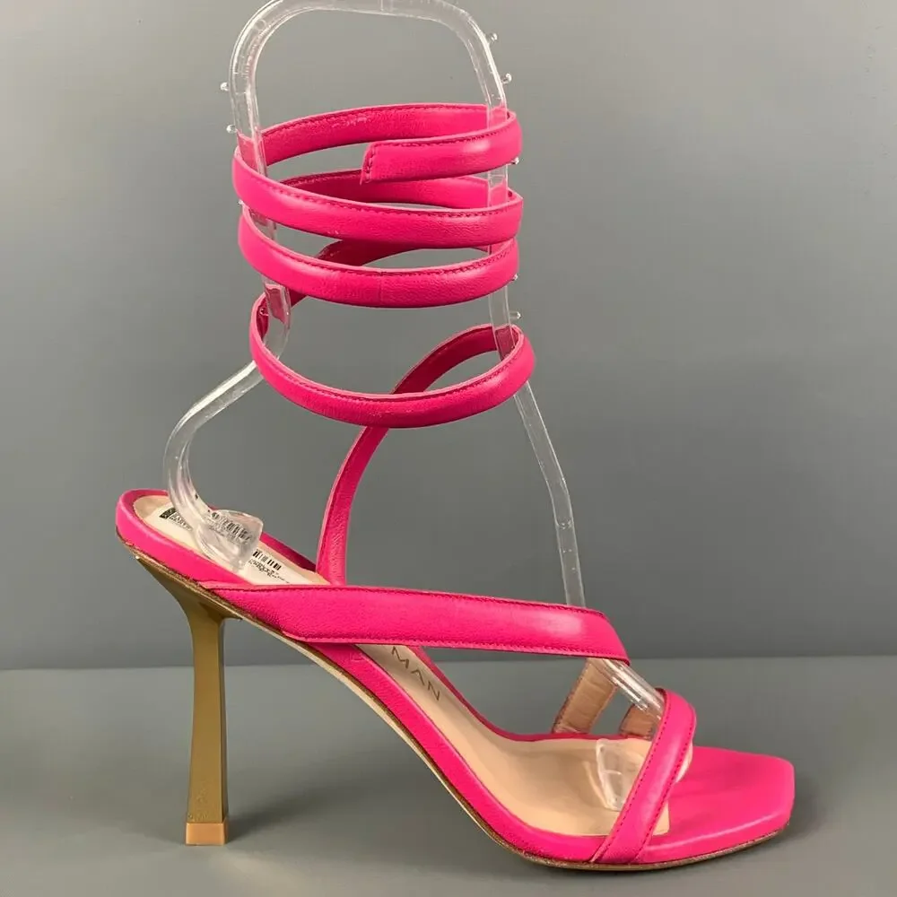 STUART WEITZMAN Size 9 Beatrix Pink Gold Leather Strappy Sandals